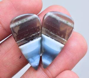 Cabujones de Gema Natural de ópalo azul, forma ovalada lisa, suelta, fabricación de joyas, precio al por mayor - Product Image 2