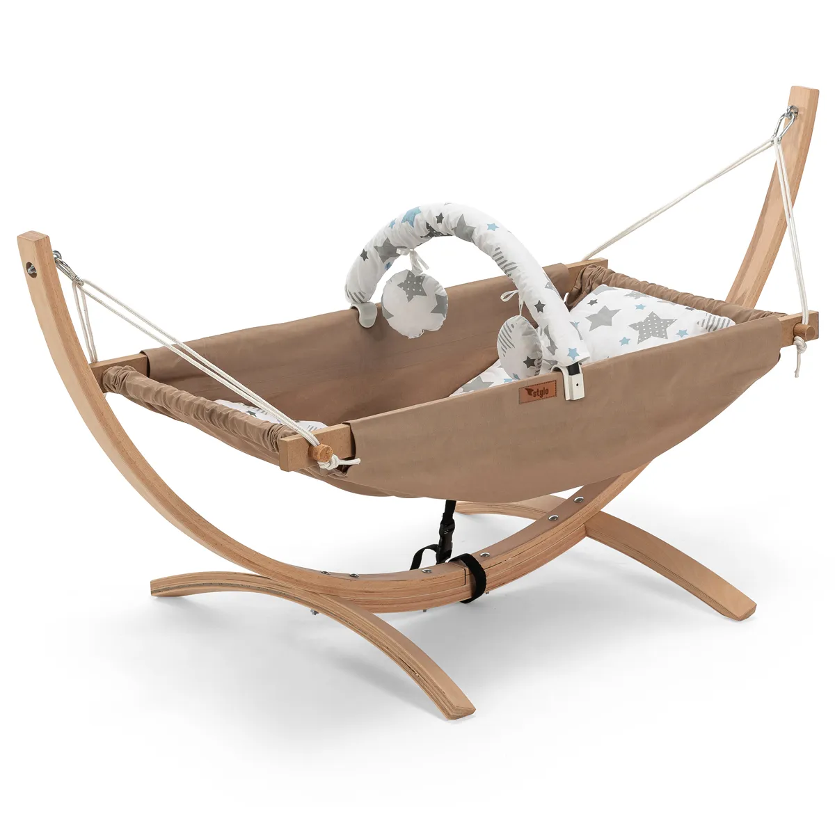 Hamaca portátil de madera Natural para bebé, silla columpio para uso en exteriores o interiores para el cuidado del bebé