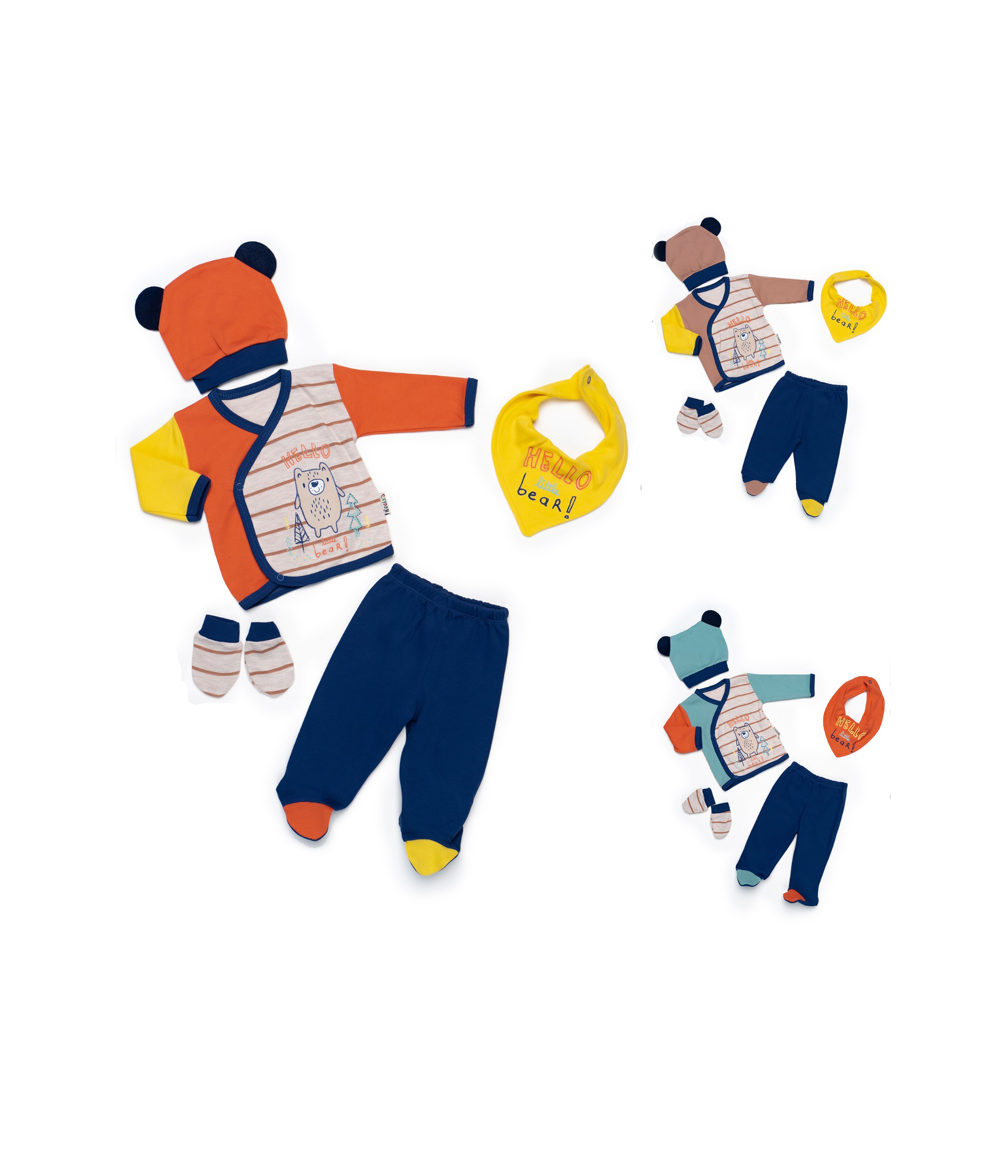 Горячая распродажа! Медведь Hugs», 5 шт., комплект одежды для мальчика из мультфильмов, Весенняя мягкая одежда из хлопка для малышей, с помощью necix бренд