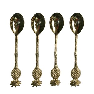 Ensembles de couverts peu coûteux poignée de conception de bout de noix de coco d'or ensemble de cuillère à Dessert vaisselle ensemble de couverts décoratifs - Product Image 2