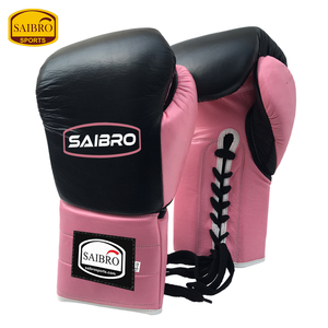 Gants de boxe à lacets en cuir véritable avec impression de logo personnalisé professionnel pour adultes poignées faites pour les arts martiaux - Product Image 2