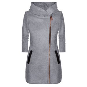 Sweat-shirt à capuche imprimé pour femme, 100% coton, avec fermeture éclair intégrale en velours, coupe ajustée, coupe-vent, OEM - Product Image 2