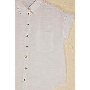 T-shirt court pour femme OEM, sublimation, manches courtes, mélange polyester/coton, col rond, style streetwear, anti-plis, séchage rapide - Product Image 2