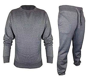 Noir Coton Fermeture Éclair Survêtement pour Hommes - Product Image 1