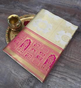 บริสุทธิ์ Banarasi ผ้าไหมสารีกับเสื้อชิ้น - Product Image 3