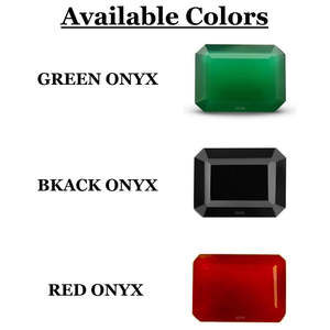 พลอยอัญมณีทรงหลวมเป็นเหลี่ยมสีเขียวธรรมชาติ/แดง/ดำ Onyx ตัดเป็น10X12mm - Product Image 2