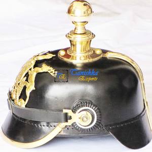 Casco Alemán Medieval de Cuero con Ágata, Estilo Pickelhaube Prusiano, para Halloween - Product Image 6