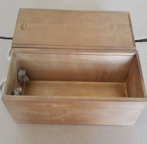 Caja de regalo de botella de madera de champán y whisky individual, caja de vino de madera de color cereza con tapa deslizante y cuerda para fiesta, boda - Product Image 6