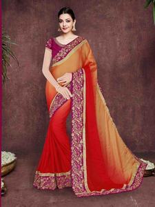 Vêtement ethnique auto conçu Party Wear Designer Bollywood Style soie brodé Saree avec chemisier Pièce prix de gros soie Alphanumero - Product Image 2