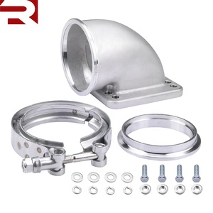 3,0 "Vband 90 grados fundido de codo adaptador de brida de acero inoxidable 304 con pinza para T3 T4 turbocompresor - Product Image 1