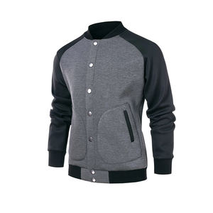 Logotipo personalizado decorado piel de oveja más tamaño Stand Collar Letterman chaqueta con mangas completas Casual invierno cuero poliéster venta - Product Image 4