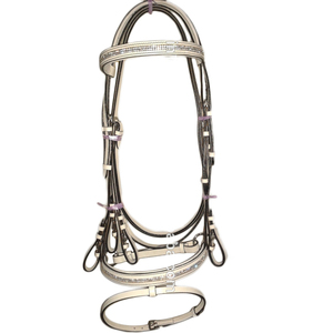 Bride à mors en cristal de cuir avec rênes Acier antirouille raccord IN;dollar 8 tailles plein cob Shetland - Product Image 4