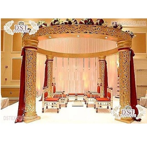 Ensemble de Mandap de mariage en fibre de verre léger et économique, design moderne, meilleur prix, Mandap sculpté pour mariage en intérieur, Inde-DST - Product Image 1
