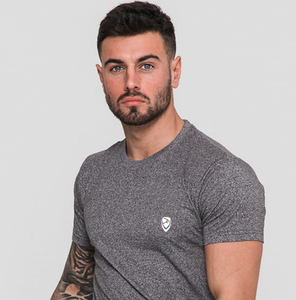 T-shirt homme couleur gris anthracite coupe ajustée dans l'ourlet courbe T-shirt 100% coton uni de haute qualité chemises personnalisées pour hommes - Product Image 3