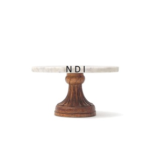 High Quality Folding <b>Cake</b> Platter <b>Stand</b> With Mango Wooden Base Decorative Fruit <b>Cake</b> Holder <b>Stand</b> With <b>Marble</b> Top At Low Price - Product Image 1