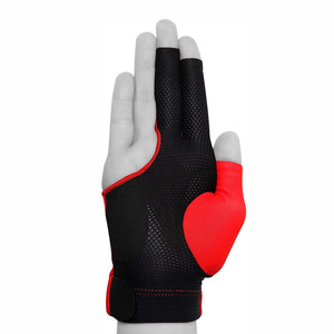 Customized Unisex Three Finger Snooker Gloves Custom Breathable Anti-Slip Chalk Billiard Gloves For Unisex High Quality Products - Product Image 3