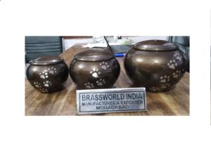 โกศใส่ศพสำหรับสัตว์เลี้ยงสีน้ำตาลอะลูมิเนียมอุปกรณ์งานศพ brassworld อินเดีย - Product Image 6