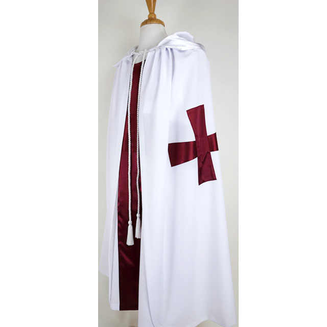 M&eacute;di&eacute;val Rouge Templier Tunique Pardessus &amp; Cape Crois&eacute; Sans Manche Larp