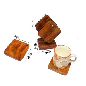 Posavasos de madera de la más alta calidad, diseño moderno, forma cuadrada, juego de posavasos para vasos, para proveedor mayorista - Product Image 1