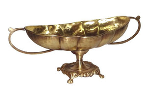 Bandeja redonda antigua de metal, cobre, latón, vanity, bandeja de servicio de acero inoxidable - Product Image 6