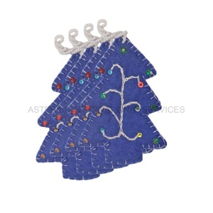 Christmas Felt Tree Decor Ornaments Handmade Hanging Tree Hobby <b>Craft</b> Christmas <b>Wool</b> Product for Home Decoration Trees Hanging - Product Image 3