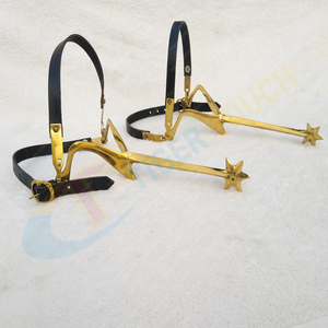 Espuelas medievales Churburg Rowel, par de espuelas de doma corona de latón con hebilla de estilo, hechas de cobre duradero, tacto de tigre de la TT-7180 - Product Image 4