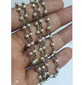 Big Factory Moonstones Gem Stone Wholesale Supplier Silver Roundel Faceted Rosary Beads Chain