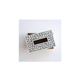 Boîte à serviettes décorative en incrustation d'os bleu faite à la main porte-mouchoirs emballés en carton à vendre Artisanat - Product Image 1