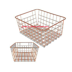 Venta directa de fábrica India Cesta de fruta de metal de oro rosa de alta calidad en forma rectangular Artículo de Venta caliente - Product Image 1