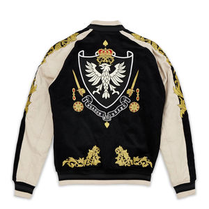 แจ็คเก็ตวาร์ซิตี้สไตล์วินเทจสำหรับผู้ชาย ฤดูหนาว 2024 ทำจากผ้าขนสัตว์ 100% แบบปะต่อ ระบายอากาศได้ดี เป็นมิตรกับสิ่งแวดล้อม ปรับแต่งได้ - Product Image 4