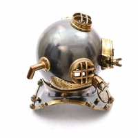 Casque de plongée nautique vintage haut de gamme en métal, modèle U.S. Navy Mark V, décoration d'intérieur antique en laiton et aluminium moulé
