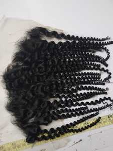 Extensions de cheveux brésiliennes crépues et bouclées avec Frontal en dentelle 13x4 et 13x6, Extensions de cheveux personnalisées, trame épaisse, mèches et queues de cheval - Product Image 5