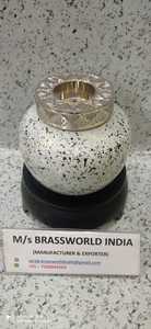 ที่ไม่ซ้ำกันมือทาสีชาดำแสงเผาศพ Urn Brassworld อินเดีย - Product Image 3