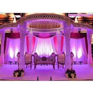 พิธีแต่งงานฮินดูแบบอินเดีย คริสตัลมันดาป งานแต่งงานแบบผสมผสาน คริสตัลมันดาปสีขาว ตกแต่งคริสตัลงานแต่งงานฮินดู คริสตัลมันดาปเพชร ฟิจิ - Product Image 1