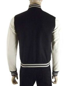 Veste professionnelle personnalisée avec manches en cuir, bon marché - Product Image 4