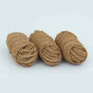 Üretici twisted hindistan cevizi fiber coir sicim halatlar % 100% doğal coco handwoven ambalaj ipi