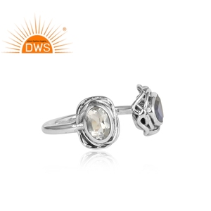 Popular <b>Crystal</b> and Labradorite Gemstone <b>Ring</b> Sterling Silver Designer Antique <b>Ring</b> Jewelry Manufacturer Classic Collection - Product Image 3