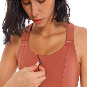 Soutien-gorge de sport rembourré et fermeture éclair personnalisable pour femmes, vêtement de Fitness, confortable, séchage rapide, prix abordable, 2022 - Product Image 5