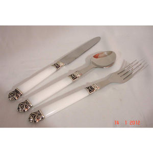 Ensemble de couverts fantaisie pour table de mariage, ensemble de couverts en acier inoxydable avec polissage brillant/placage nickel, ensemble de couverts décoratifs indiens faits à la main - Product Image 1