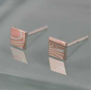 Pendientes hechos a mano de gen Mokume - Product Image 3