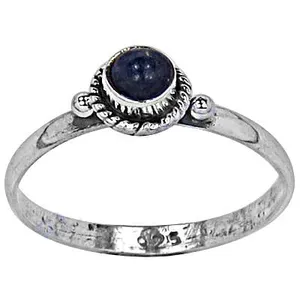 Unieke Lapis Lazuli Ronde Geslepen Edelsteenring 925 Massief Sterling Zilveren Ring Op Maat Gemaakt Natuurlijk Edelsteen Rond Gesneden Ring