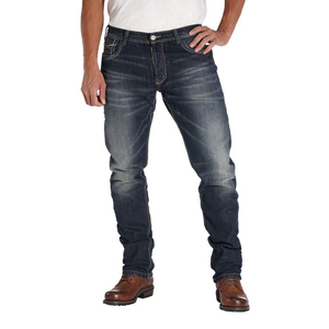 EN17092 Jeans de motard lavés au sable pour hommes Style froissé Broderie à glissière Conception matelassée pour une protection optimale Style pantalon crayon - Product Image 3