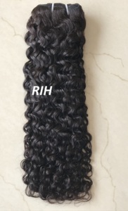 Temple natural crudo, paquete de cabello rizado malayo, Indio del Sur, con extensiones de cierre - Product Image 4