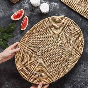 Manteles Individuales de mimbre para mesa ovalada, accesorios de comedor hechos a mano, estilo vietnamita, para exportación - Product Image 5