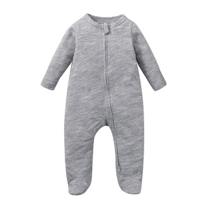 Pelele de bambú de alta calidad para bebé, ropa de algodón orgánico de manga larga, con cremallera - Product Image 3