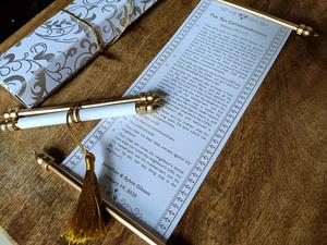 Custom Printed Scroll Wedding Invitations with <b>Matching</b> Scroll <b>Boxes</b> Suitable for Wedding Stationers - Product Image 2