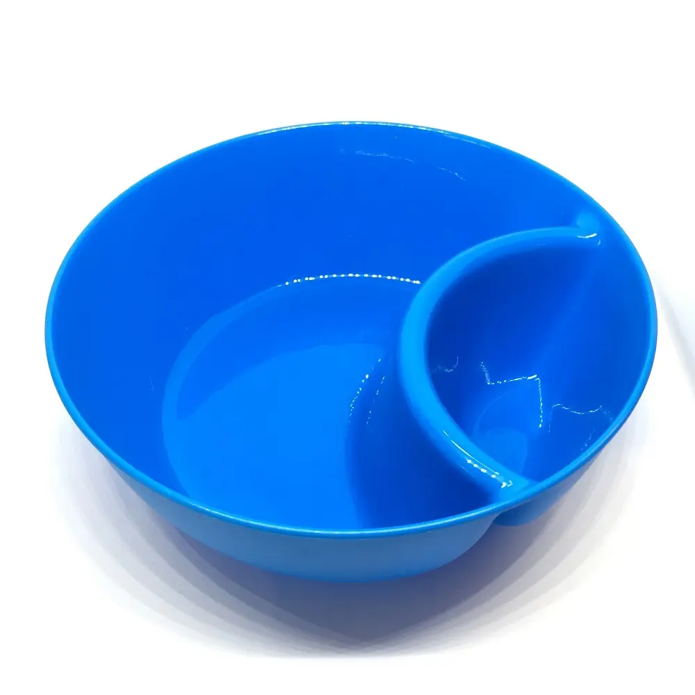 Хорошая горячая Распродажа жесткий и прочный 6 дюймов синий снэк-пластиковая миска с соусом разделитель