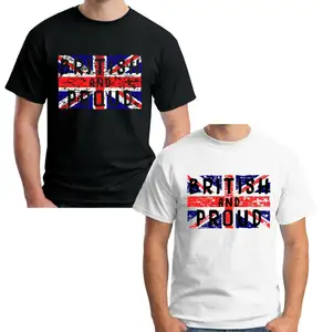 Velocitee erkek İngiliz & pound t shirt İngiltere union jack bayrağı t shirt