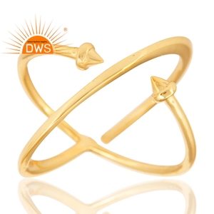 Pyramid Design 14k <b>Yellow</b> Gold Plated 925 Sterling Silver Stackable Ring Wholesale Jewelry Classic Collection - Product Image 2