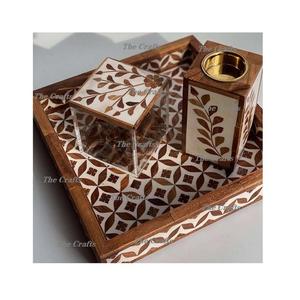 Set Of Four Different Colors Mubkhara In Wooden And Mother Of Pearl Incense <b>Oud</b> Burner At Affordable Price - Product Image 5